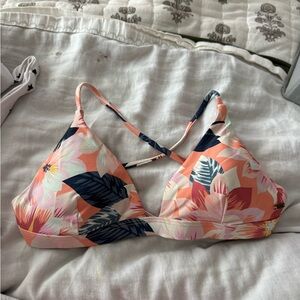 Ripcurl Floral Bikini Top with Cross Back